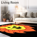 Cheerful Yellow Lion Orange Mane Rug