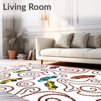 Retro Car Race Track Whimsical Rug