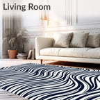 Monochrome Wave Swirl Abstract Rug