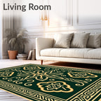 Emerald Gold Celtic Knot Floral Rug