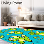 Whimsical Green Dragon Starry Night Rug