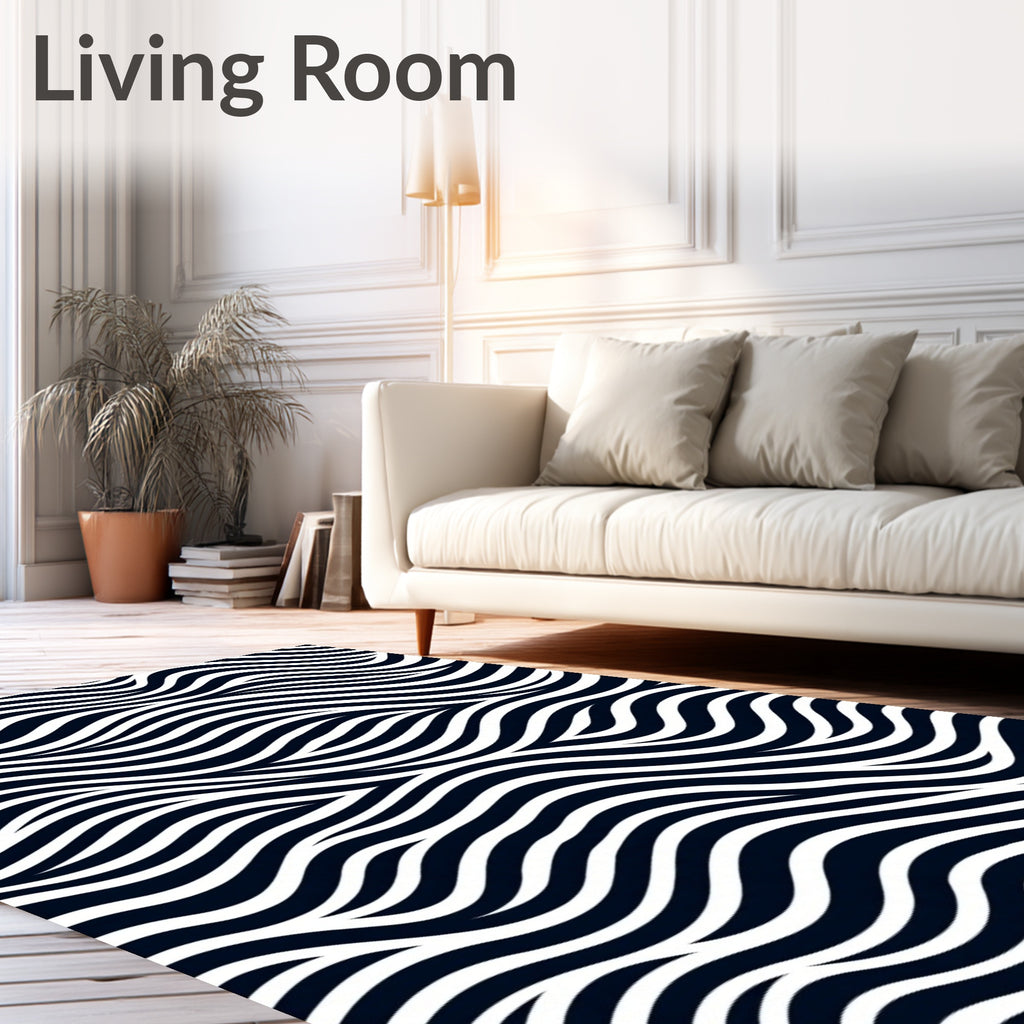 Organic Flowing Contrast Lines Rug
