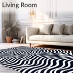 Organic Flowing Contrast Lines Rug