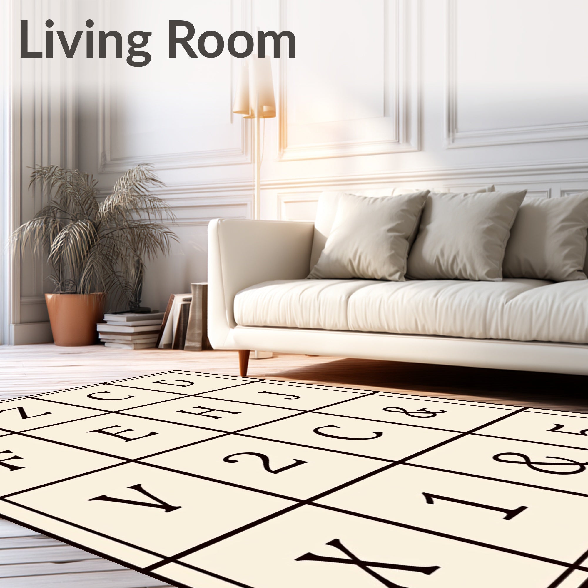 Geometric Alphabet Grid Rug