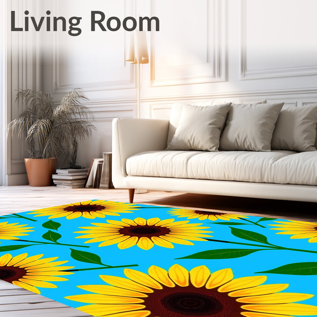 Bright Yellow Sunflower Garden Arrangement Rug