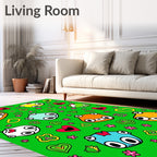 Playful Cartoon Characters Heart Filled Rug