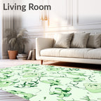 Light Green Organic Abstract Figures Rug