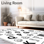 Alphabet Characters And Cute Illustrations Rug