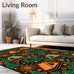 Woodland Tent Meadow Camping Nature Rug