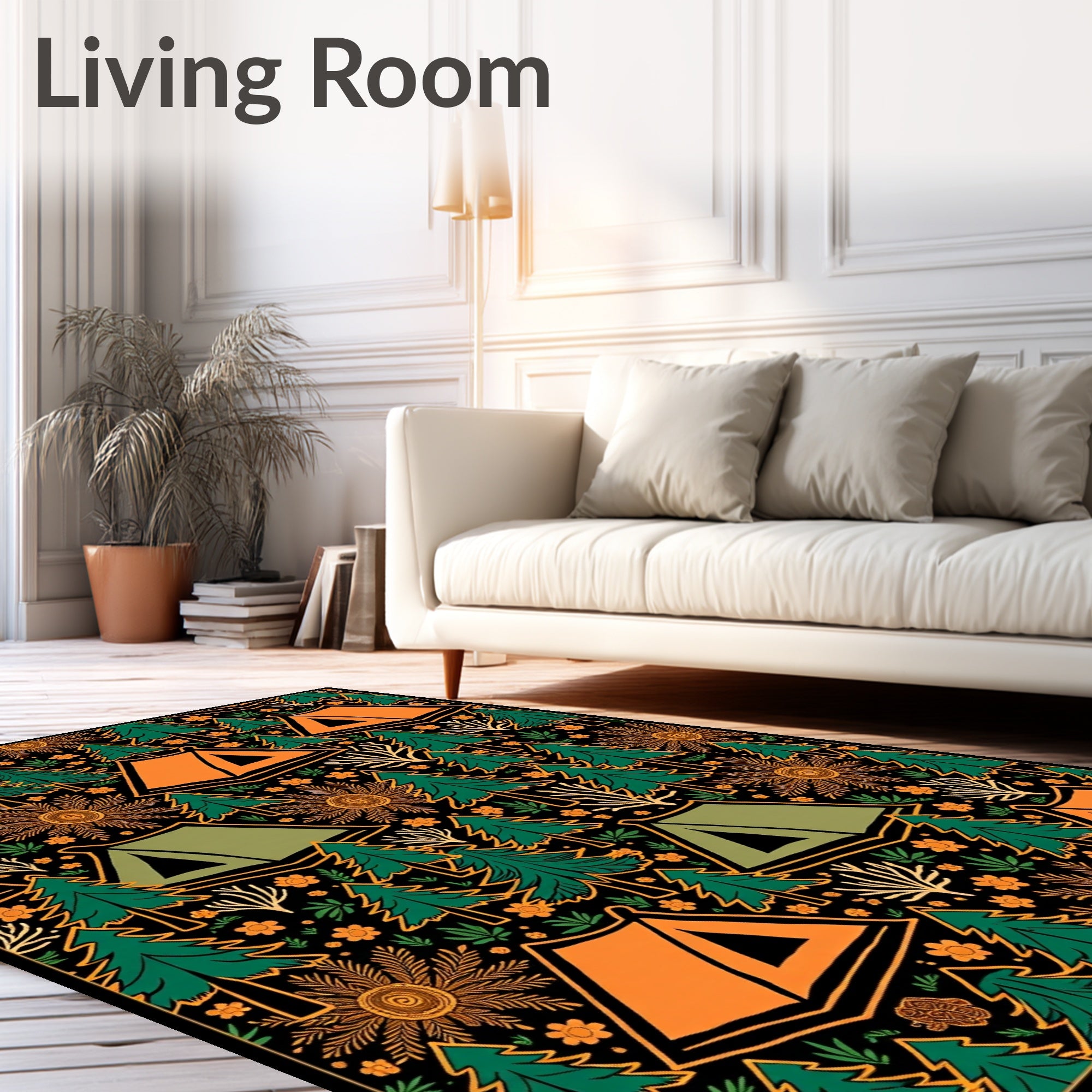 Woodland Tent Meadow Camping Nature Rug