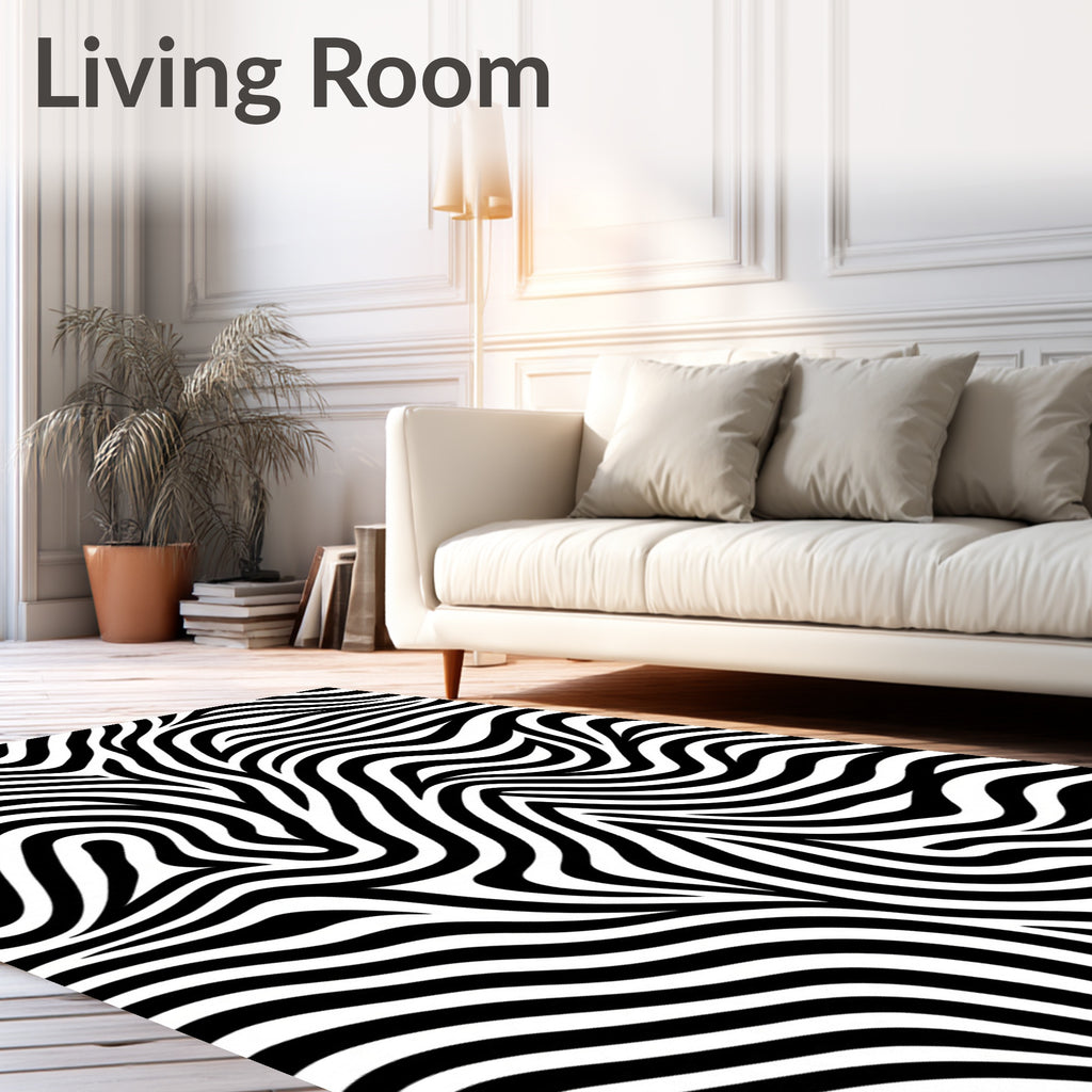 Bold Zebra Stripe Abstract Rug