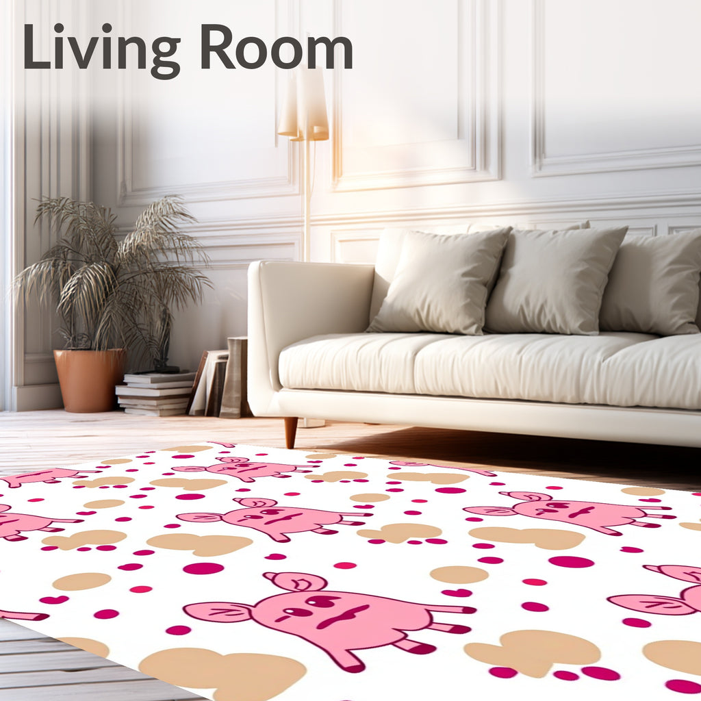 Pink monster polka dot scattered blobs Rug
