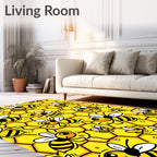 Happy Bees Honeycomb Swarm Rug