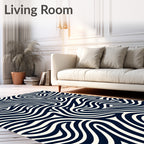 Navy Ivory Organic Swirl Rug