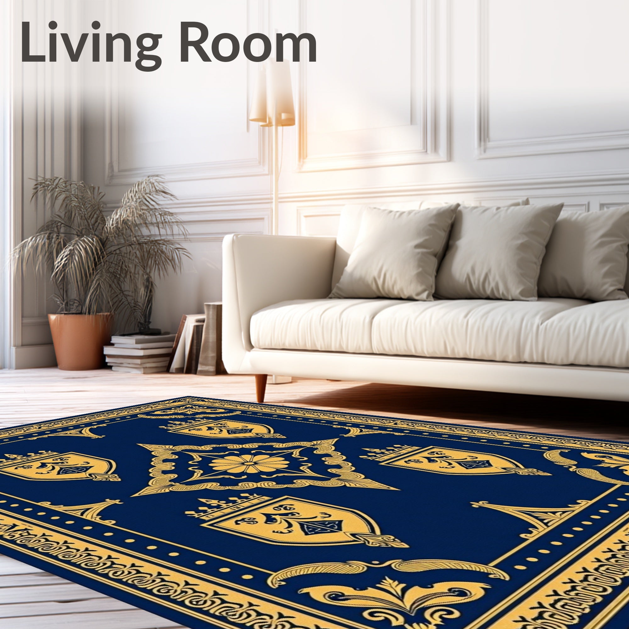 Ornate Royal Crest Medallion Rug
