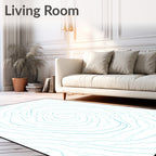Aqua Rippling Strokes Diagonal Band Rug