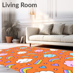Cute Rainbow Cloud Heart Star Rug