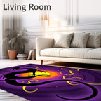 Mystic Black Dragon Purple Swirl Rug