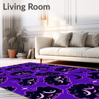 Dark Clouds Moon Stars Purple Rug