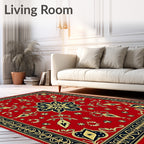Ornate Scarlet Starburst Bloom Rug