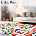 Bold Alphabet Blocks Colorful Graphic Rug