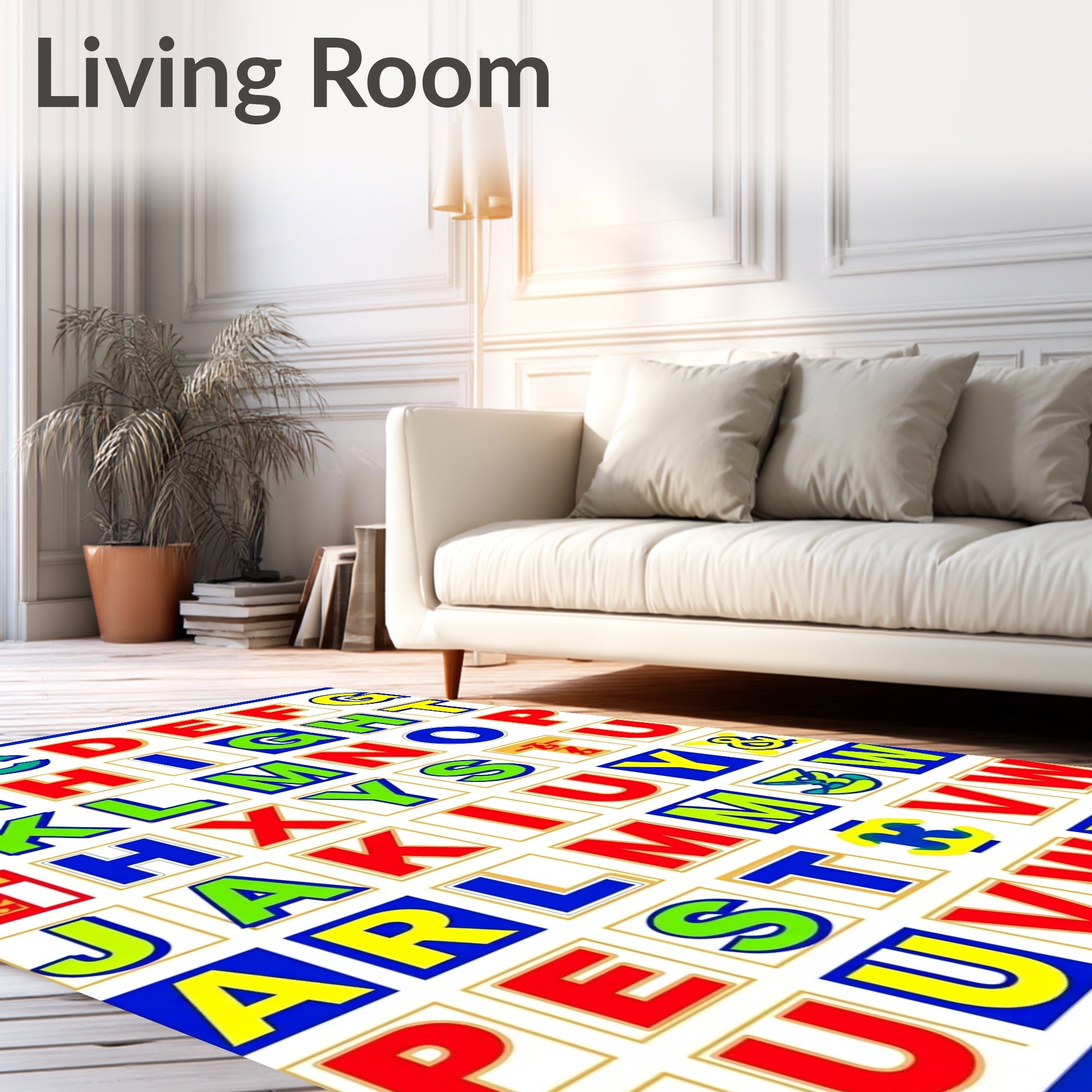 Bold Alphabet Blocks Colorful Graphic Rug