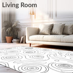 Abstract Swirls Black And White Organic Rug