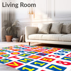 Alphabetical Red Blue Yellow Blocks Rug
