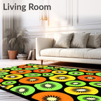 Vibrant Orange Green Yellow Fruit Slices Rug