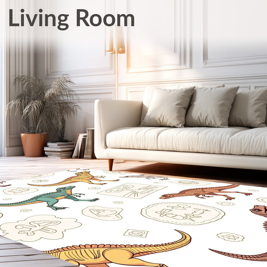 Dinosaur Fossil Sketch Collection Rug