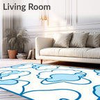 Whimsical Blue Cloud Contour Rug
