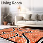 Bold Orange Maze Grid Rug