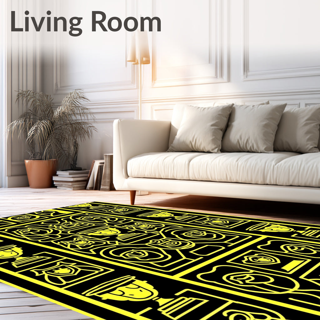 Bold Geometric Trophy and Crest Rug