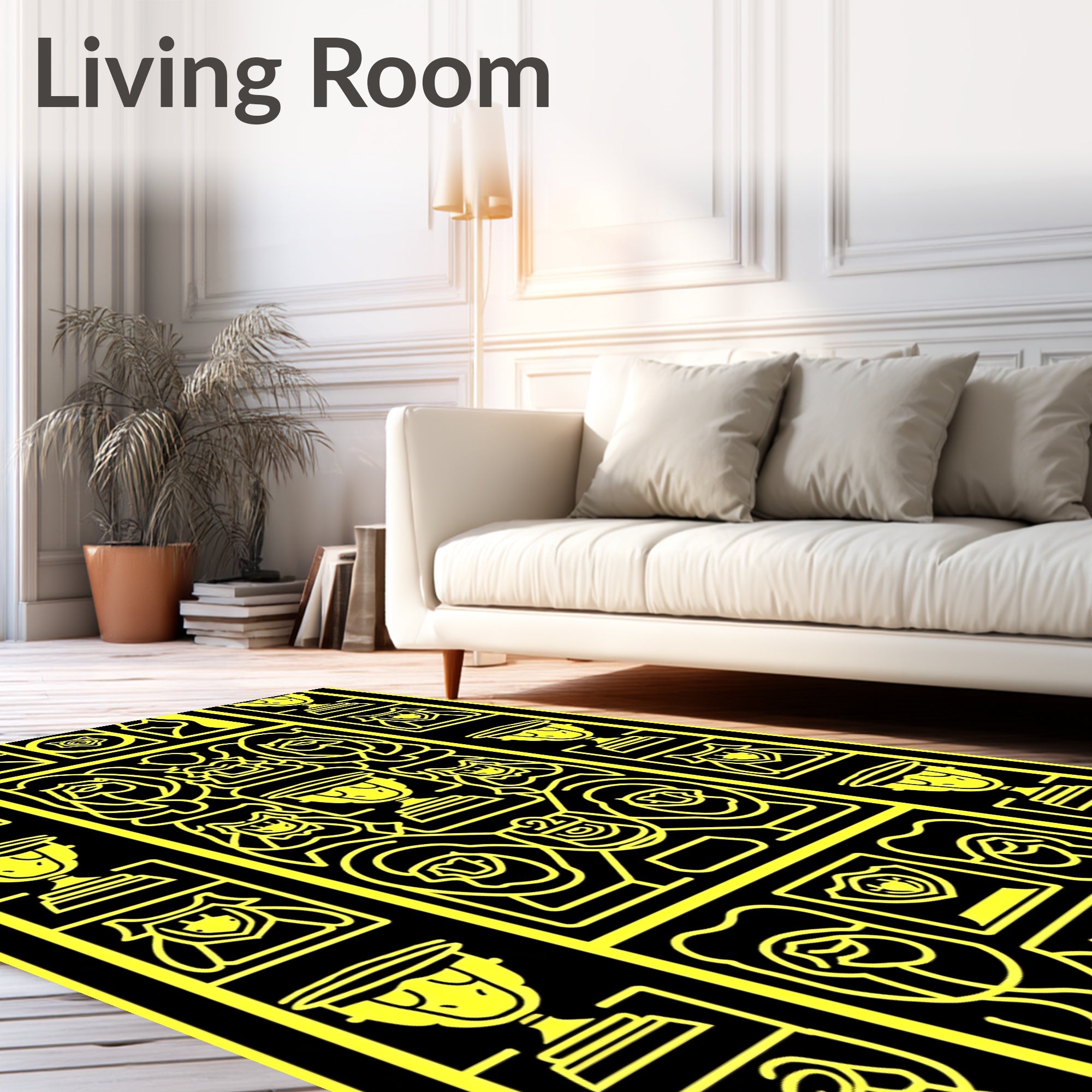 Bold Geometric Trophy and Crest Rug