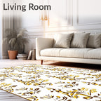 Gold Leaf Botanical Art Nouveau Rug
