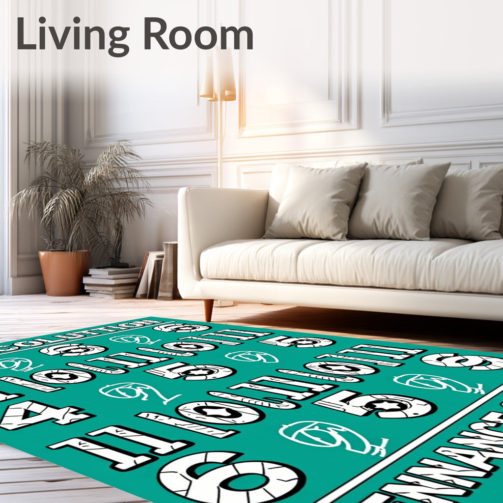 Bold Retro Numbers Repeating Graphicb Rug