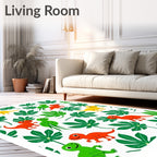 Jungle Dinosaurs Green Foliage Friends Rug