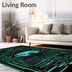 Neon Circuit Board VR Goggles Rug