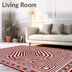 Deep Crimson Maze Geometric Rug
