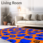 Whimsical Blueberry Orange Throw Rug