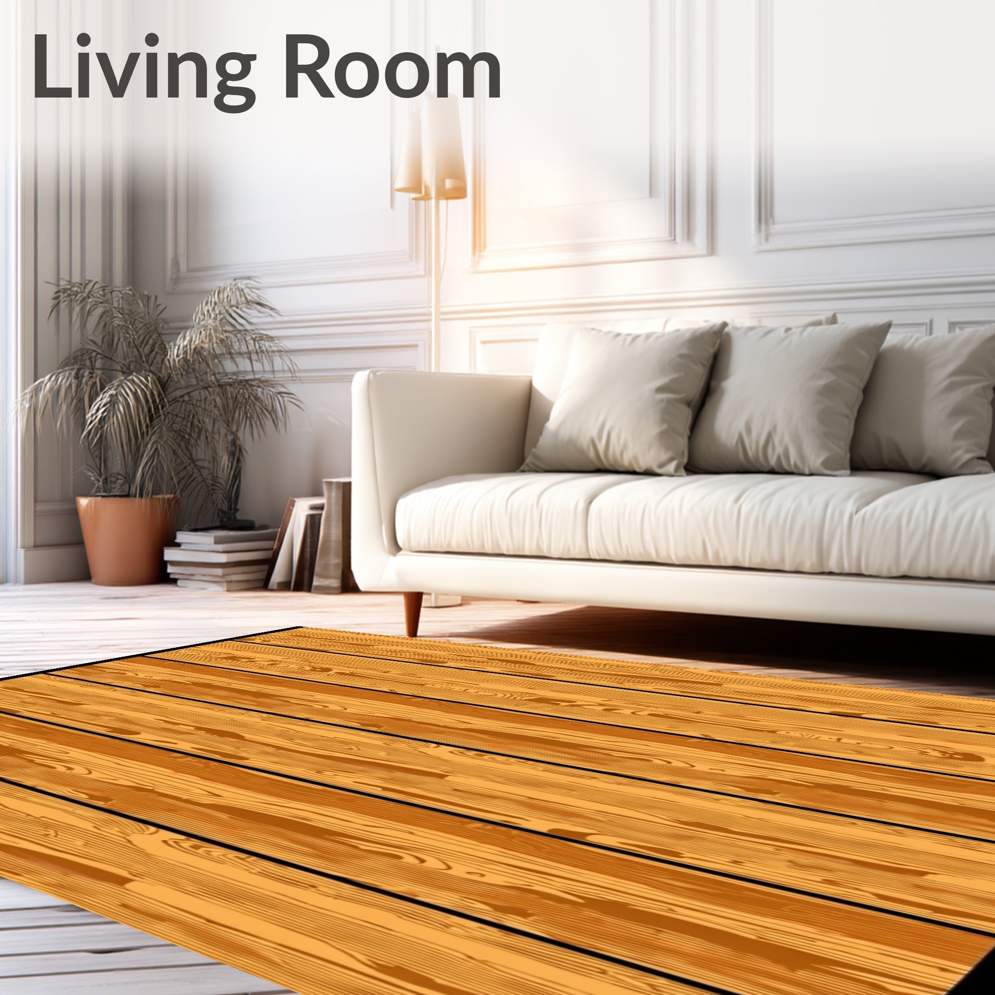 Rich Warm Wood Grain Planks Rug