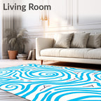Aqua Swirls with Triangles Rug