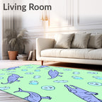 Light Green Cartoon Dinosaur Friends Rug