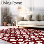 Bold Crimson Abstract Swirls Rug