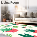 Cute Potted Plants Scattered Arrangement Rug