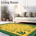 Yellow Green Alphabet Snake Maze Rug
