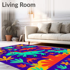 Vibrant Dinosaur Jungle Landscape Rug