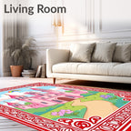 Pink Castle Rainbow Garden Border Rug
