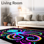 Vivid Neon Octopus Swirls Rug