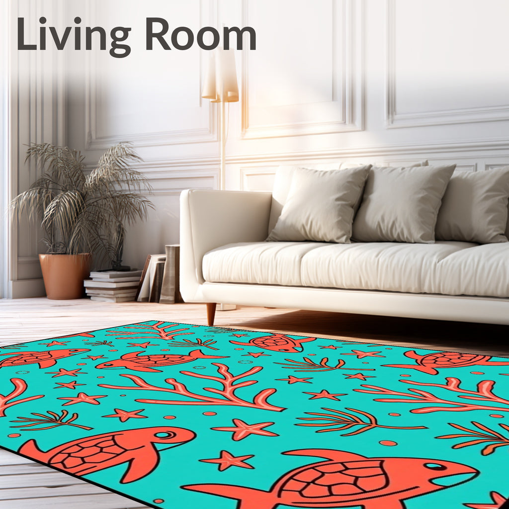 Coral Fish Starfish Undersea Whimsy Rug
